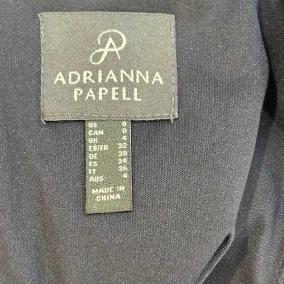 Adrianna Papell Floral Burnout Velvet Long Blouson Gown in Midnight – Size 0 - Picture 10 of 12